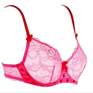 Mimi Holiday Lace & Silk Balcony Bra & Thong
